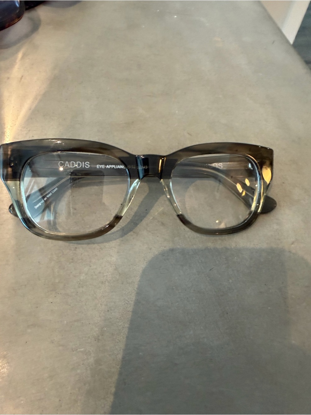 Caddis Women's Gray Translucent Cat-Eye Glasses